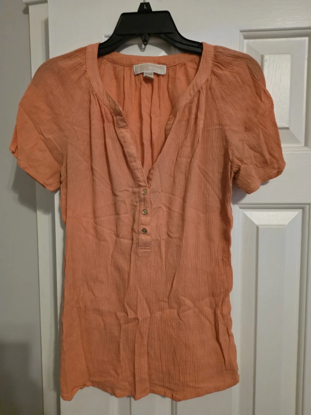 Michael Kors Coral Short-Sleeve Henley Tunic
